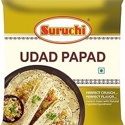 Suruchi Udad Papad - 200g | Authentic Indian Papad | Made with Urad Dal & Spices | Crispy & Delicious Ready To Fry, Roast Papad | 100% Natural, Perfect Snack or Meal Side (Pack of 1)-image-1