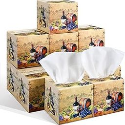 Fourluoo 12 Pack Facial Tissues Cube Boxes Face Tissue Box 600 Sheets 3 ply Square Tissues Soft Tissue Paper Bulk for Car Pocket Toilet Household Bedroom Family(Wine)-image-50