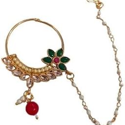Trendy Nathiya Nosering Nath(Nosepin) with chain for Ethnic Look-picture-49