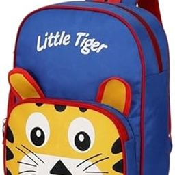 Cute Tiger Face Backpack for Kids | Lightweight and Fun Toddler School Bag (Blue & Yellow)-47