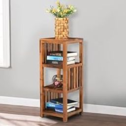 Gyanandam Solid Sheesham Wood Open Book Shelf | Wooden Bookcase in Natural Finish | 3 Tier Book Shelves for Home & Office Library | Durable & Stylish Organizer Rack for Books- 1 Piece-22