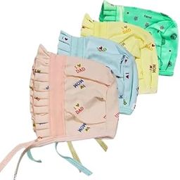 New Born Baby Boys and Baby Girls Cap/Topi/Hat Set, Pack of 3, Pure Hosiery Soft Skin Friendly Fabric. Hats & Caps0-6 Months(Pack of - 4) Multicolor-image-19