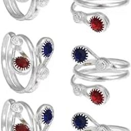 Toe rings BichiyaAdjustable Bichiya Everyday Simple for Women & Girls Traditional (Pack of 6)-image-16