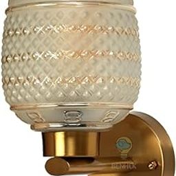 BENHEK® Retro Style Hena Wall Lamp with Bulb, Modern Wall Mount Light| Wall Lights Home Wall Décor Light, Retro Farmhouse Wall Light with Glass Shade Light for Living Room, Outdoor, Hall, Indoor-28
