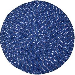 Soulful Creations Round Shape Single pcs Floor Rug/Fancy Door mats Natural. Handwoven Cotton Rug, for Bedroom Living Room Dining Room .(40cm Round) (Blue)-image-4