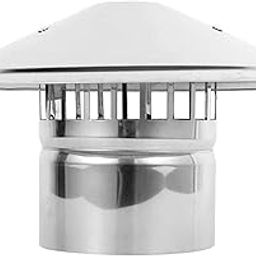 Stainless Steel Chimney Cowl Waterproof Round Air Vent Cowl Cap Rain Cover Protector Cap Ending 75-200Mm Suitable for Home, Villa, Bathroom,75mm-image-2