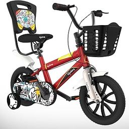 Lifelong 12T Cycle for Kids 2 to 5 Years - Bike for Boys and Girls -Balance Wheels & Mudguard- 95% Pre-Assembled Frame Size: 8" -Suitable for Children Under 3 Feet Height -Unisex Cycle (LLBC1201, Red)-16