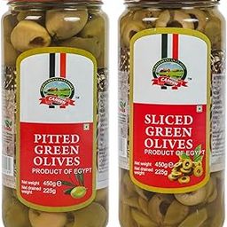 CANEEN - Sliced Green Olives & Pitted Green Olives | Combo Pack of 2 | Low Fat Ready-to-Eat Healthy Snack | Source of Fibre | Enjoy as Topping for Pizza & Pasta-image-63