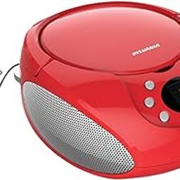 Sylvania Portable CD Boombox with AM/FM Radio (Red)-picture-24