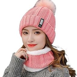 Winter caps for Women Winter Cap, Neck Warmer Touch Gloves Set Double Layers Woolen Warm and Stylish Winter Cap for Women Girls-image-29