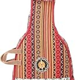 The House of tara Ethnic Handloom Fabric Acoustic Guitar Bag Cover for Men and Women | Modern Guitar Case | Waterproof Inner Lining | Adjustable Straps | Padded Protection | Zip Pocket | Multicolor 8-image-3