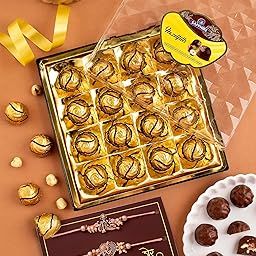 Hyperfoods® Chocolates Gift Pack Rakhi For Brother Set Of 3 Rakhi With Chocolates 3 Rakhi With Chocolates Gift Pack Chocolates Gifts Set Of 3 Rakhi With Chocolate Hazelfills 16Pcs Trinity Rakhi Set 3-image-21