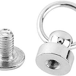 HEEPDD 10pcs DIY Leather Craft Rivet, 9mm Metal Screws Rivet with Pull Ring Buckle Brass Studs Ring Nipple Nail Assembly Bolt for Purse Wallet Handbag Phone Case Decoration-image-62