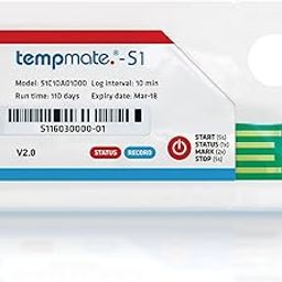 Single Use Temperature Data Logger for Vaccine Box, Food Industry, Pharmaceuticals Industry, Refrigerator Trucks, Reefer Ships, Reefer Cars, Refrigerator Ships, Warehouse Model: Tempmate S1 (Pack of 4)-83