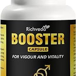Richveda Booster Ayurvedic Capsules for Vigour & Vitality | With Ashwagandha, Shilajit, Safed Musli, Kaunch Beej & Swarna Bhasam | 10 Capsules | For Men & Women-image-26