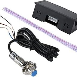 Auttoop Black RPM Tachometer 12V 4 Digital LED Display Tachometers Motor RPM Meter+Hall Switch Sensor NPN Replacement-0