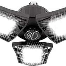 DRUMSTONE 𝟏𝟓 𝐘𝐄𝐀𝐑𝐒 𝐖𝐀𝐑𝐑𝐀𝐍𝐓𝐘100W Deformable LED Garage Lights – Ceiling Lighting with Adjustable Panels for Super Bright Illumination, Ideal for Garages, Warehouses, and Workspaces-12