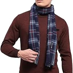 monte carlo Mens Blue Self Design Muffler (224MUF7923-0-13)-picture-14