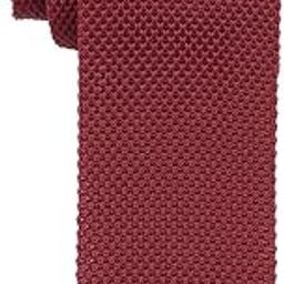 Solid Burgundy Knitted Necktie For Men-image-60