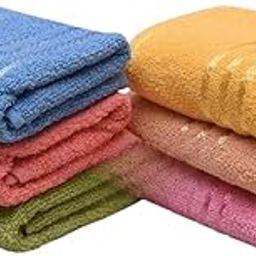 T TRENDY MART Cotton Hand Towel 450 GSM, Multicolor (Pink, Green, Blue, Orange, Yellow, Brown) Ultra Soft and Super Absorbent (Set of 5)-image-95