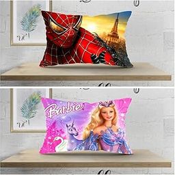 NISHOMES 2 Cartoon Velvet Digital Print Baby Pillow 12 x 18 inches (Pink) (Pack of - 2)-image-4
