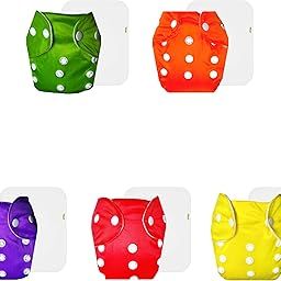 Dumbledo Lite Cloth Diaper with Cotton Insert (Pack of 5) | Dry Feel and Comfortable | Reusable & Washable | Adjustable Snaps | All-Day Wear | 3 Months – 2 Years | Unisex Baby-9