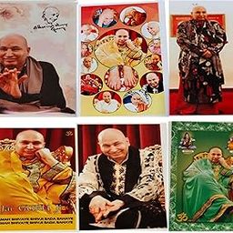 NICE LIFE COLLECTIONS Guruji Pocket Size Laminated Photo Collection, Set of 10 Devotional Portrait Prints, Assorted Photos Pack of 10-23