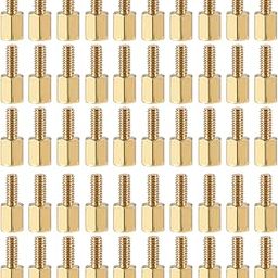 YOKIVE 50 Pcs M2.5 Standoff Screws, Brass Hex PCB Standoffs, Keep Height Consistent, Great for Motherboard (Gold Tone, 6mm+6mm)-29