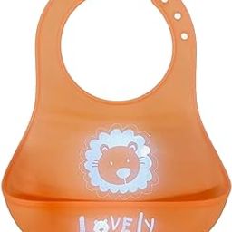 BabyGo Baby Silicone bibs | Baby Bib for Feeding & Weaning Babies & Toddlers | Waterproof, Washable & Reusable|Non Messy Easy Cleaning, Adjustable Neckline with Buttons-23