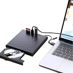 CARE CASE Hexagon Pattern Multifunctional External CD/DVD Writer, USB 3.0 Type C External CD DVD RW Drive, 8MB DVD Writer, Portable DVD Disc Super Drive for Laptop/Computer etc. (Black)-15