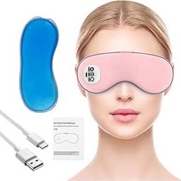 HANNEA® Electric Heated Eye Mask with Cooling Gel & Removable Ice Pack, 3 Temperature & Vibration Modes, USB Rechargeable Sleep Mask for Dry Eyes, Puffiness, Dark Circles, Relaxation & Travel-image-61