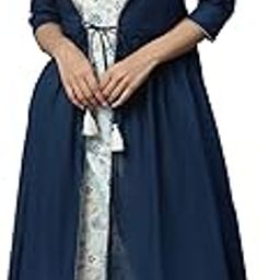 Women Solid Cotton Kurta with Shrug-image-8