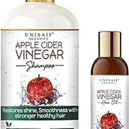 UNISAIF Organics Apple Cider Vinegar Shampoo 300ml and Hair Oil 100ml Combo | Restores Shine, Controls Dandruff & Strengthens Hair | With Natural Apple Extracts-image-36