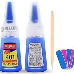 BOOBEEN Nail Glue - Super Glue Stronger For Artificial Or Fake Nails,Nail Art 20g - Bottle 401 Rapid Fix Handmade Adhesive Quick Dry With 5 Mini Filler And 1 Orange Stick-31