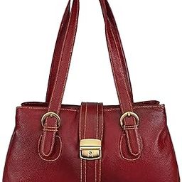 women’s leather handbag (Wine Red)-image-8