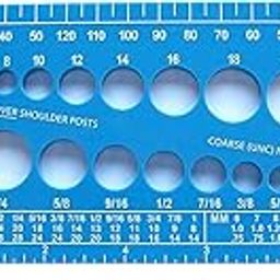Stainless Town Nut Bolt Thread Gauge (Blue) - Measures Diameter, Thread Pitch & Length - 1 Pc - Hex Fastener - Plastic Material-picture-13