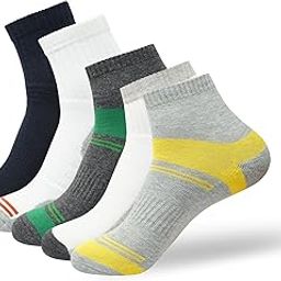 SocksXpress Men's Cotton and Spandex Ankle/Lowcut socks- Multicolor, Free Size (5 Pair)-image-58