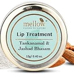 Mellow Herbal Lip Treatment with Almond Oil & Jasad Bhasma for Moisturize & Nourish Dry & Chapped Lips, Ayurvedic Balm for Men & Women, Paraben Free [Cream - 12 Gm]-54