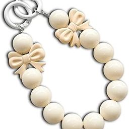 KC Bow Pearl Charm for Mobile Phone case Cover, Lanyard Keychain Hanging, Phone Pendant Wrist Bracelet Holder | Purse, Camera, Mobile Cover Charm Strap Smartphone Case for Girls Women White-image-44
