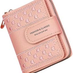 Stylish Embroidered Heart Pattern Two Compartment Bifold Wallet for Girls & Women | Cute PU Leather Heart Design Wallet for Girls, Ladies, Women (Dark Pink)-image-91