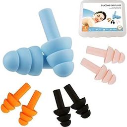 Eau Plug 5 Pairs Multi Colour Soft Silicone Ear Plugs for Sleeping Noise Cancelling-Waterproof Reusable Ear Plugs for Sleep, Snoring, Work/Travel- Moldable Silicone Sound Cancelling Ear Plugs-15