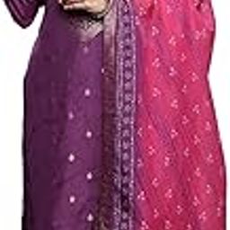 Women's Self Design Silk Blend Straight Kurta Trouser With Dupatta Set-image-38