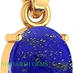 akshita gems 18.00 Ratti Lapis Lazuli Gold Plated Pendant/Locket Certified Natural Loose Lajwart for Men & Women-picture-17