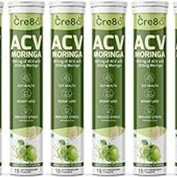 Cre80 ACV Moringa Effervescent Tablets, Green Apple Flavour, 15 Tablets, for Weight Loss and Gut Health (Pack of 1) (8)-image-38