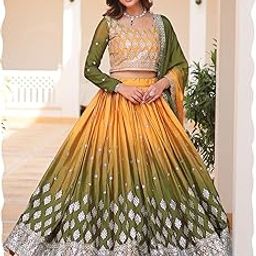 Chinnon Sequins Embroidered Dual Tone Lehenga Choli For Women | Wedding | Stylish | Party | Lehenga For Women (Pedding)-picture-8