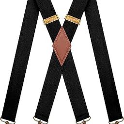 Vintage Suspenders for Men 4 Snap Hooks for Belt Loops Adjustable X Back-image-71