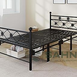 SAHNI PORTABLE FURNITURE Modern Style Powder Coated Single Folding/Foldable Heavy Duty Metal/Iron/Steel Bed/Cot For Sleeping (6.25Ft X 3Ft) (Metal Slats)-image-19