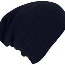 apsra ls Generic Unisex Warm Solid Stripe Ski Beanie Slouchy Cap- Navy-picture-16
