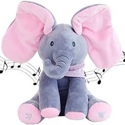 SAJANI Plush Stuffed Animal Toy, Children Talks & Sings Interactive Bear Toy, Stuffed Animal for Babies Sensory Learning Development Musical Toy for Kids Gifts (Pack of 1) (Elephant)-image-117