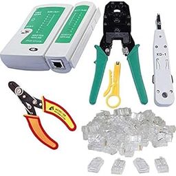 Rj45 Rj11 Crimping, Multitec Cutter, Network LAN Cable Tester, KD-1 Professional Punch Down Tool, Network LAN Cable Tester and 25 Pcs Connectors-12